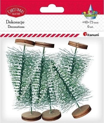 Picture of Drzewka plastikowe Choinki 75x45mm 6szt zielone