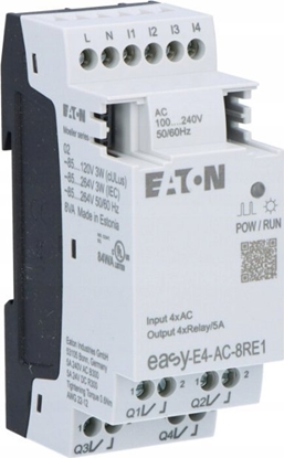 Attēls no Eaton Rozszerzenie wej/wyj easyE4 230VAC/DC 4DI 4DO-R EASY-E4-AC-8RE1 197221