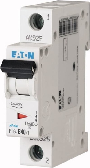 Picture of Eaton Wycznik nadprdowy 1P D 40A 6kA AC PL6-D40/1 286549
