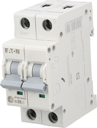 Attēls no Eaton Wycznik nadprdowy 2P B 6A 6kA AC xPole Home HN-B6/2 194858