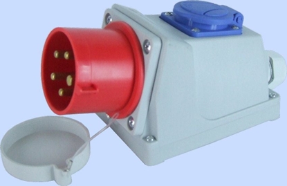 Picture of Elektromet Wtyczka staa czerwona KOMBI 32A 400V IP44 (922045)