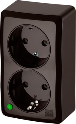 Attēls no Elektro-Plast BERG Gniazdo podwójne schuko n/t 2x2P+Z 16A brzowy 3738-05