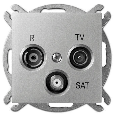 Изображение Elektro-Plast Gniazdo antenowe Sentia RTV-SAT kocowe srebrny poysk (1453-56)