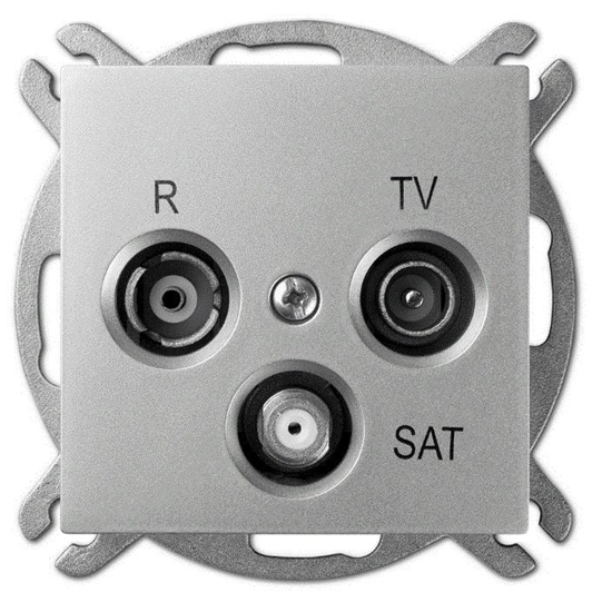 Изображение Elektro-Plast Gniazdo antenowe Sentia RTV-SAT kocowe srebrny poysk (1453-56)