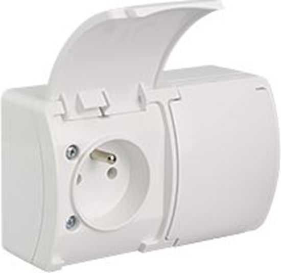 Изображение Elektro-Plast Gniazdo podwójne 2 x 2P+Z IP44 biae z klapk bia (61.380)