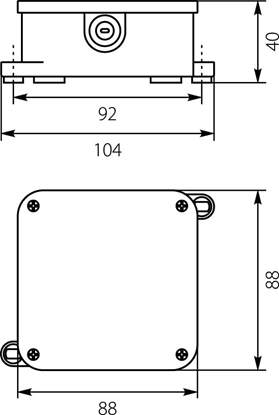 Attēls no Elektro-Plast Puszka n/t hermetyczna pusta 88x88x40mm IP44 biaa VP 064-01 (61.171)