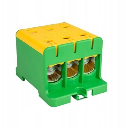 Attēls no Elektro-Plast rozdzielacz odgany trójpolowy AL/CU 3x95mm2 zielony monta paski i na szyn TH WLZ35/3x95/z 48.397