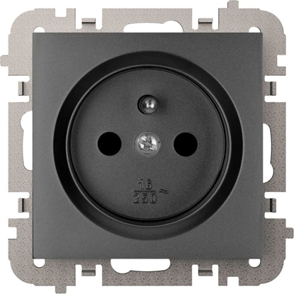 Attēls no Elektro-Plast Vestra Gniazdo 2P+Z bez ramki podtynkowe IP20 czarny 3833-19