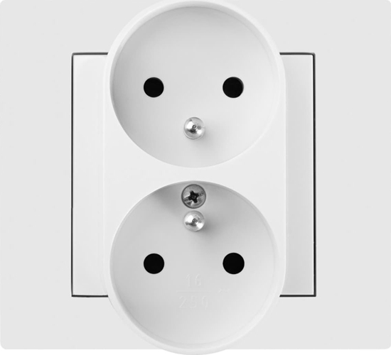 Picture of Elektro-Plast Vestra Gniazdo podwójne 2x2P+Z moduowe bez ramki podtynkowe IP20 biay 3843-10
