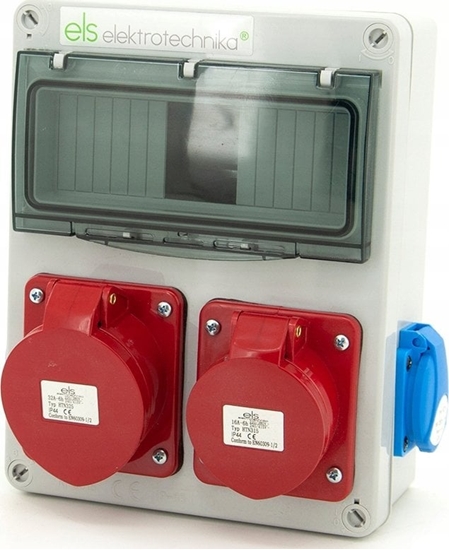 Picture of ELS Elektrotechnika Rozdzielnica budowlana 32A/5 + 16A/5 + 2*GS 230V, obudowa nacienna, niewyposaona, 8NO211