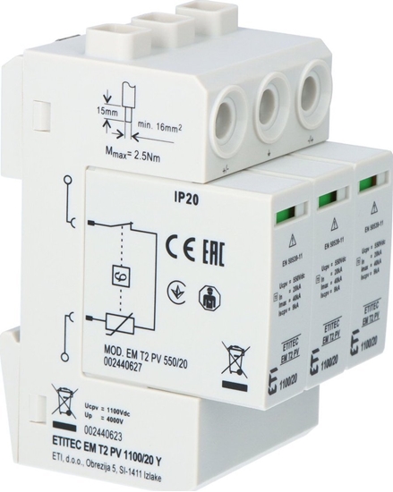 Picture of ETI OGRANICZNIK ETITEC EM T2 PV 1100/20 Y