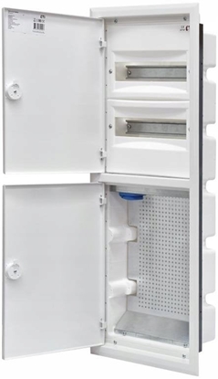 Изображение Eti-Polam Rozdzielnica hybrydowy 2x12 podtynkowy drzwi metalowy biay/IP40 400V AC/ERP12-5-2V MEDIA 001101371