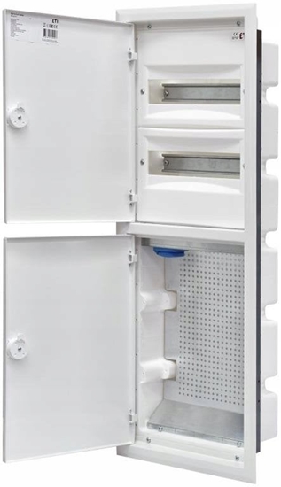 Изображение Eti-Polam Rozdzielnica hybrydowy 2x12 podtynkowy drzwi metalowy biay/IP40 400V AC/ERP12-5-2V MEDIA 001101371