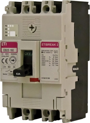 Attēls no Eti-Polam Wycznik mocy 3P 125A 16kA bez regulacji EB2S 160/3LF (004671810)