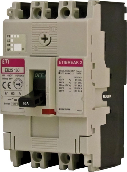 Picture of Eti-Polam Wycznik mocy 3P 125A 16kA bez regulacji EB2S 160/3LF (004671810)