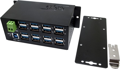 Picture of Exsys EX-1113HMS 16 port USB 3.0/3.1(Gen1) HUB Din-Rail-Kit 15KV ESD Überspannungs-Schutz
