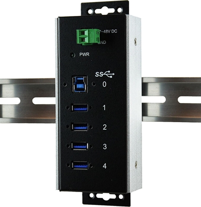 Picture of Exsys EX-1185HMVS-WT USB3.0 Metall Hub 4 Ports Din Rail Temperaturber. -40°C bis 85°C