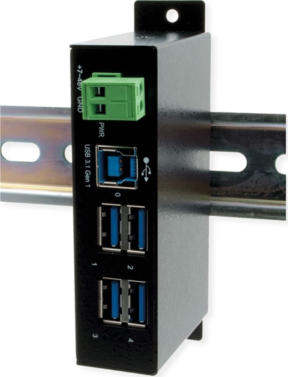 Picture of Exsys EX-1504HMS 4 Port USB 3.2 Gen1 Managed Metall HUB mit 15KV EDS Überspannungsschutz