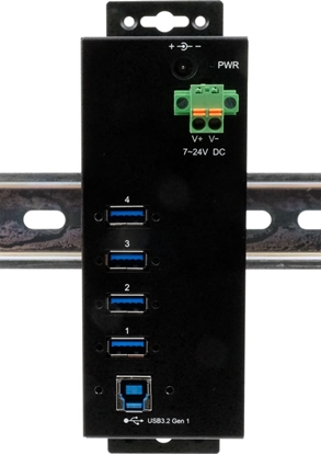 Attēls no Exsys EX-1505HMVS 4-Port USB 3.2 Gen 1 Metall Hub mit 3.0A Strom an 4 Ports
