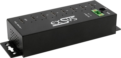 Attēls no Exsys EX-1537HMVS Managed 7-Port USB-C 3.2 Gen 1 Metall HUB mit 15KV EDS Überspannungsschutz