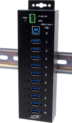 Attēls no Exsys EX-1580SHMVS Managed, Netzwerk-teilbarer 10-Port USB 3.2 Gen 1 Metall HUB, 15KV ESD Schutz