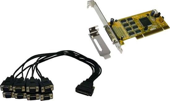 Picture of Exsys EX-41388 8S Seriell RS232 PCI Karte mit Octopus Kabel und LowProfile Bügel