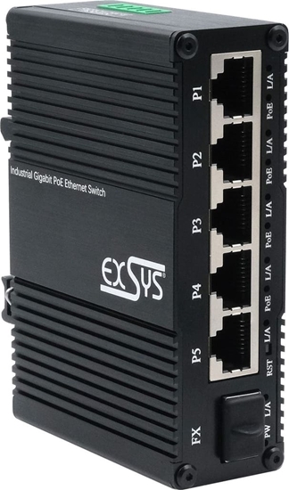 Picture of Exsys EX-62030MPoE-SFP-5+1 Port Industrial Gigabit SFP PoE+ Mini Switch, Web Managed