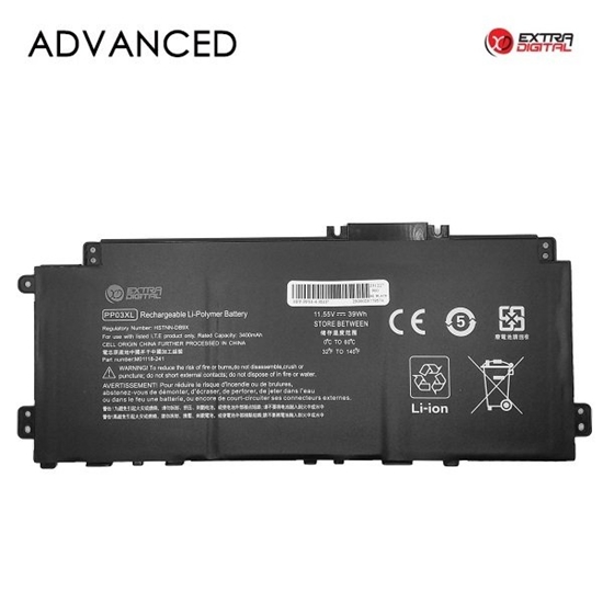 Изображение ExtraDigital PP03XL Battery for HP Laptop 3400mAh