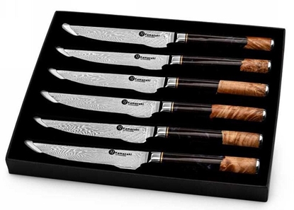 Attēls no ExtraLink Damasko plieno peili rinkinys kepsniams Kamazaki KZI110STK