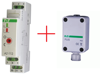 Изображение F&F Automat zmierzchowy 16A 230V 2-1000lx sonda AZ-112 PLUS
