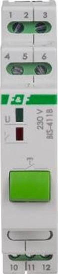 Picture of F&F Przekanik bistabilny z przyciskiem do sterowania rcznego monta na szynie DIN BIS-411B