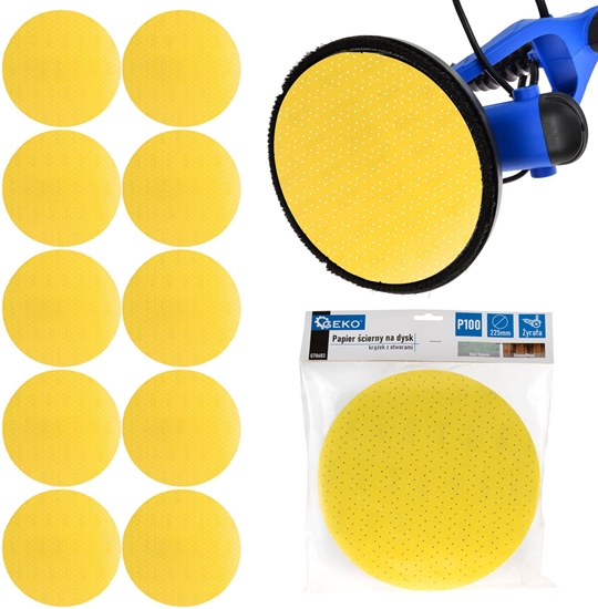 Picture of Geko Papier cierny na dysk  krek z otworami 225mm P100 /yrafa/ (10/100/500)
