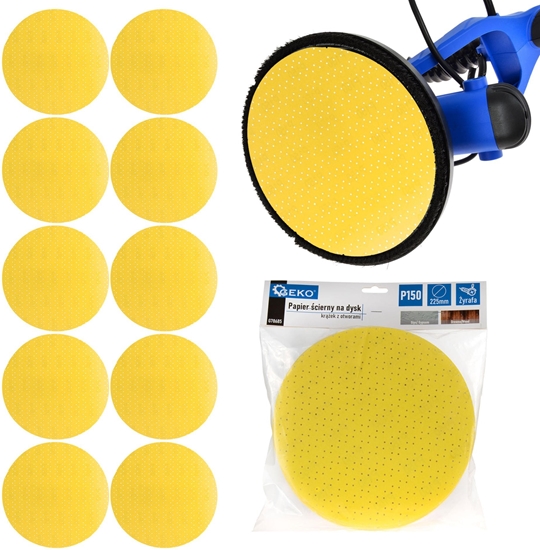 Изображение Geko Papier cierny na dysk  krek z otworami 225mm P150 /yrafa (10/100/500)