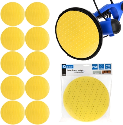 Изображение Geko Papier cierny na dysk  krek z otworami 225mm P220 /yrafa/ (10/100/500)