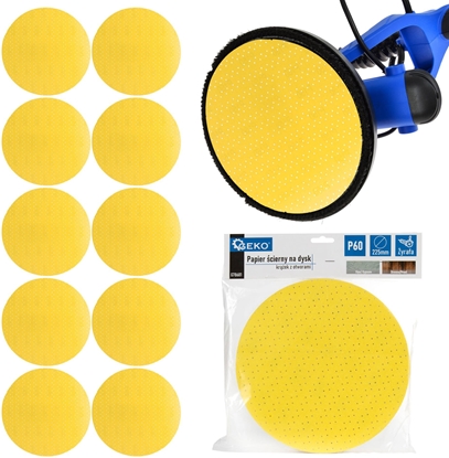 Изображение Geko Papier cierny na dysk  krek z otworami 225mm P60 /yrafa/ (10/100/500)