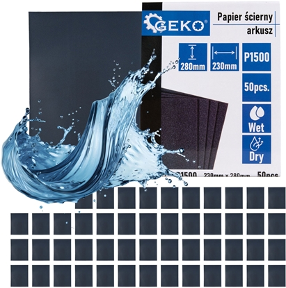 Изображение Geko Papier cierny wodny  arkusz 230x280mm P1500 (50/1000)