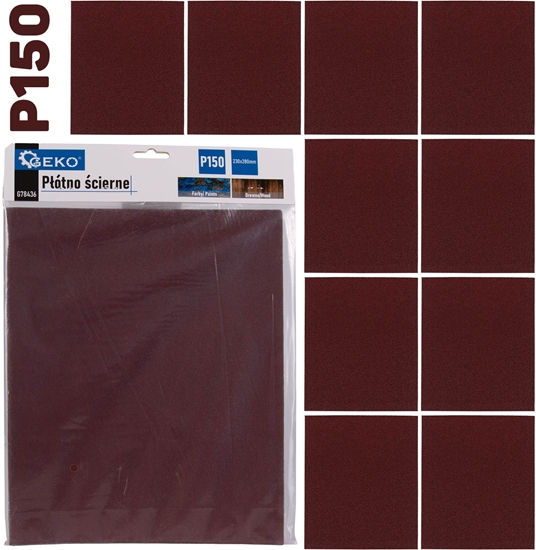 Изображение Geko Pótno cierne  arkusz 230x280mm P150 (10/500)