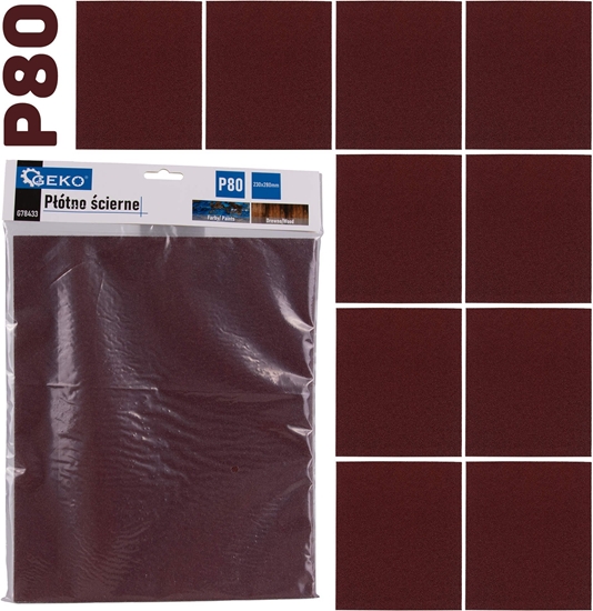 Изображение Geko Pótno cierne  arkusz 230x280mm P80 (10/500)