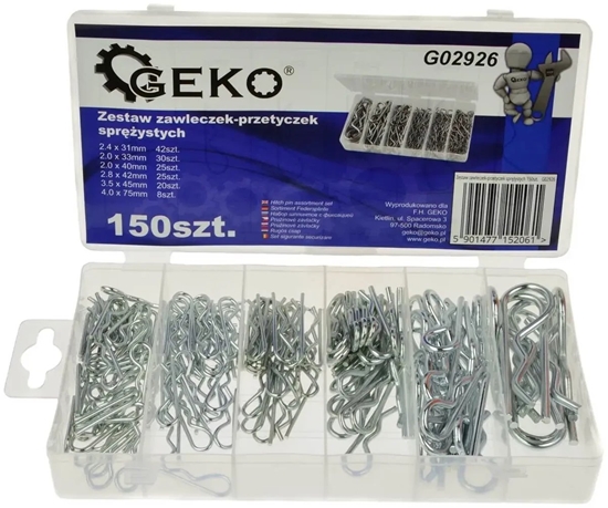Picture of Geko Uniwersalny zestaw zawleczek - przetyczek sprystych, 150 sztuk