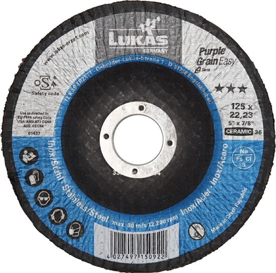 Picture of Glob LUKAS CIERNICA TALERZOWA 125mm P80 PURPLE GRAIN