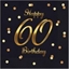 Attēls no GoDan Serwetki Happy 60 Birthday czarne 33x33cm 20szt