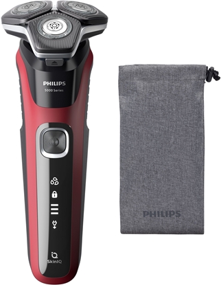 Attēls no PHILIPS series 5000 Elektriskais skuveklis,  Wet & Dry, sarkana