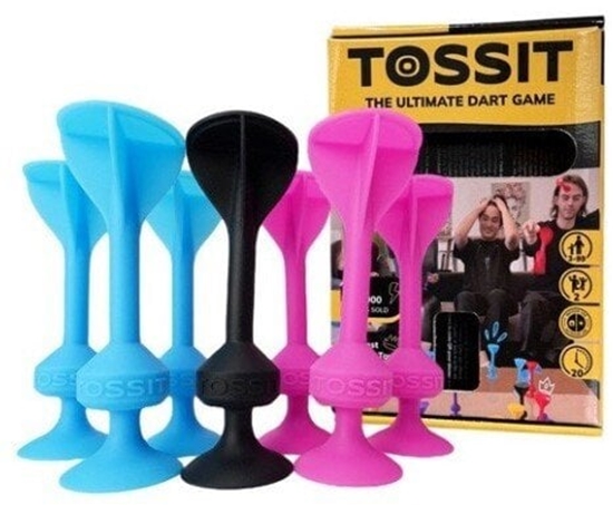Picture of Gra w rzutki z silikonowymi przyssawkami TOSSIT Zestaw Startowy, niebieski i róowy
