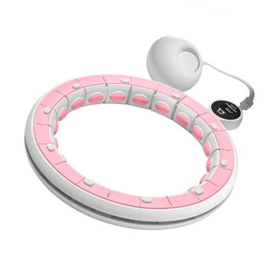 Picture of Gudrais hula hoop stīpas ritenis ar skaitītāju, radzēm un svariem 50 cm, rozā, REBEL ACTIVE