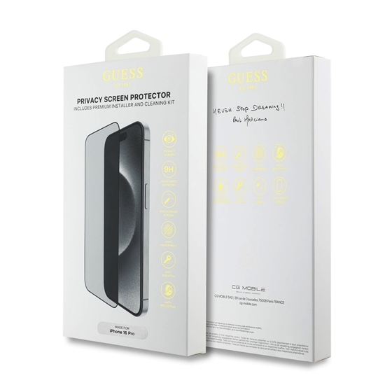 Picture of Guess Screen Protector 2.5D PRIVACY for iPhone 16 Pro / Black