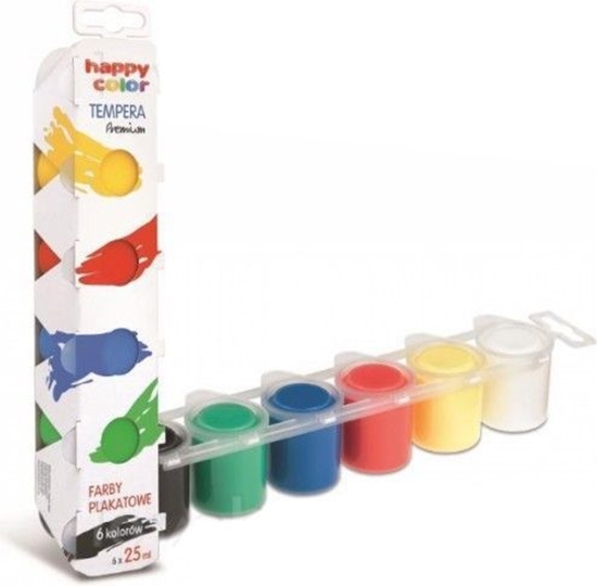 Picture of Happy Color Farby plakatowe Tempera Premium 6 kolorw 25 ml