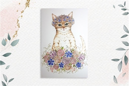 Picture of HENRY Karnet A5 Kot w kwiatach
