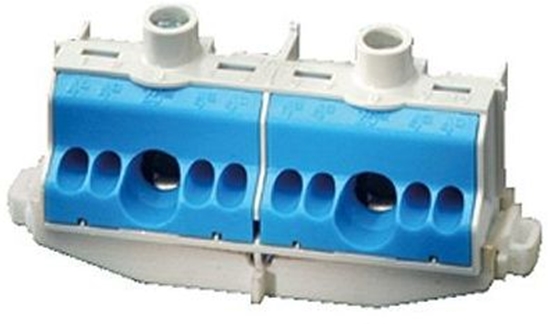 Picture of Hensel Listwa zaciskowa N na szyn 80A 2x25mm2 + 8x4 mm2 Cu niebiesko-szara FC N 10 (26001204)