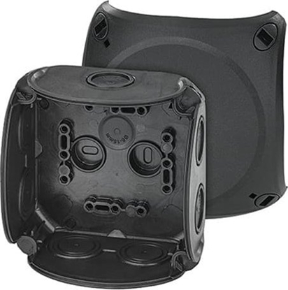 Изображение Hensel Puszka odgana do instalacji wewntrznych czarna IP66 z dawnicami membranowymi 104x104x70mm DK 0400 B 62000297