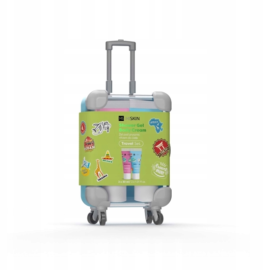 Picture of HISKIN Travel Set Zestaw podróny w mini walizce (balsam do ciaa 30ml + el pod prysznic 30ml)